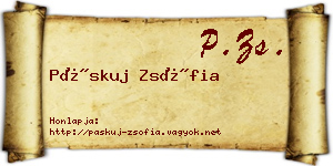 Páskuj Zsófia névjegykártya