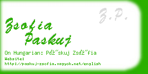 zsofia paskuj business card